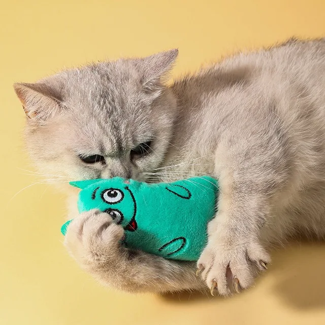 Cat Toys Funny Interactive Plush Cat Toy Mini Teeth Grinding Catnip Toys Kitten Chewing Squeaky Toy Pets Accessories 3