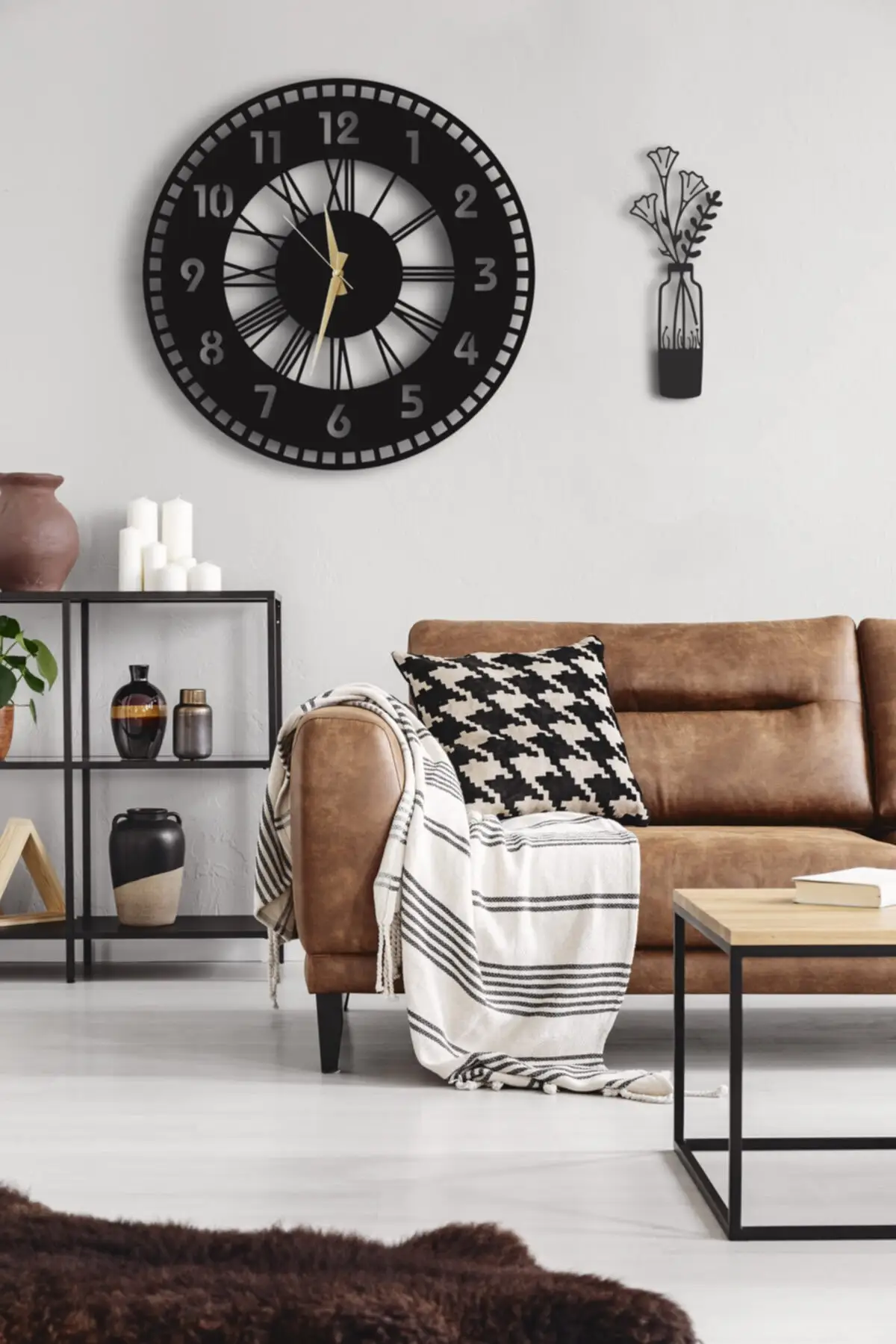 Декоративные настенные часы 50x50 см с вазой настольными часами для офиса гостиной