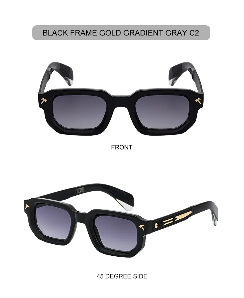 Polarized Square Punk Sunglasses Men 2025 Luxury Brand Classic Rectangle Sunglass UV400 Driving Eyewear Fashion Outdoor Shades 