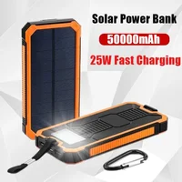 2025 Newest Portable Solar Power Bank 50000mAh 25W Fast Charging External Battery Charger Cases for iPhone Series Samsung Xiaomi 1