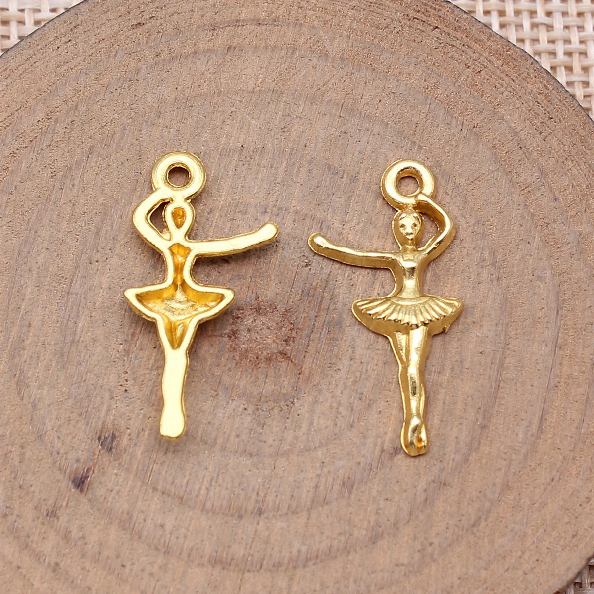 WYSIWYG 발레 참 펜던트, 앤티크 실버 컬러, 골드 컬러, 주얼리 제작, DIY 주얼리 결과물, 20 개, 25x12mm