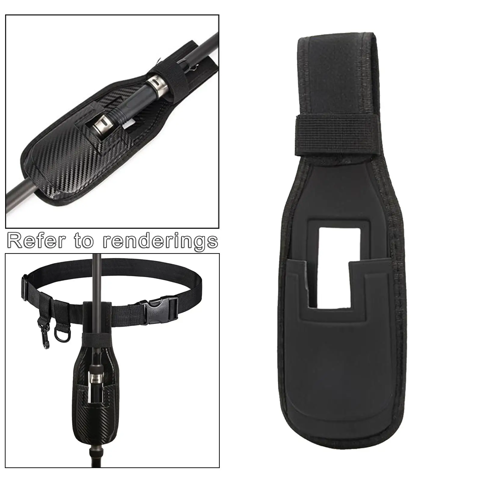 Nylon Waist Belt Fishing Rod Holder Organizer Hands Pole Carrying