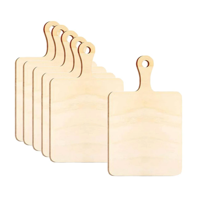 6Pcs Set Wood Cutting Board Chopping Board Set Serving Board Bread Board  Rectangle Small Cutting Board for Cooking BBQ Home