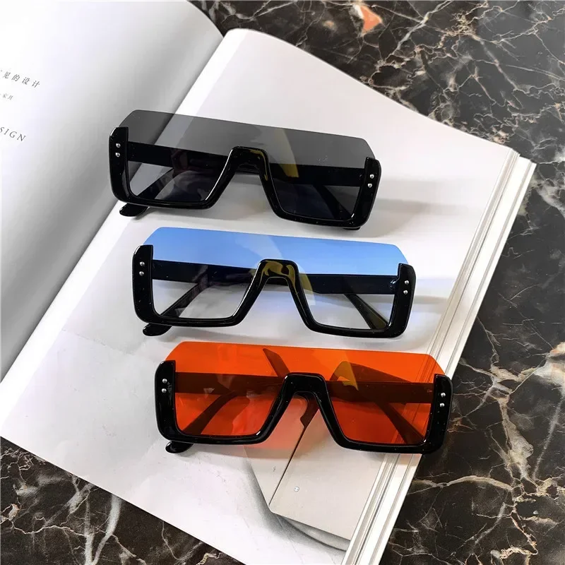 Men Half Frame Show Thin Face Sunglasses Women Glasse Car Driving Glass Anti Glare Accessory Net Red Retro Street Shot Sunglasse
