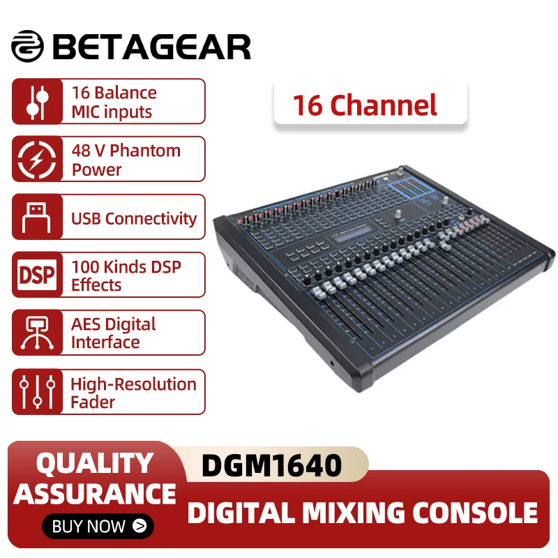 Betagear Professional 16Channel Digital Mixing Console DGM1640 Sound Equipment Dj Pro Audio Stage Consola Mezclador De Audio