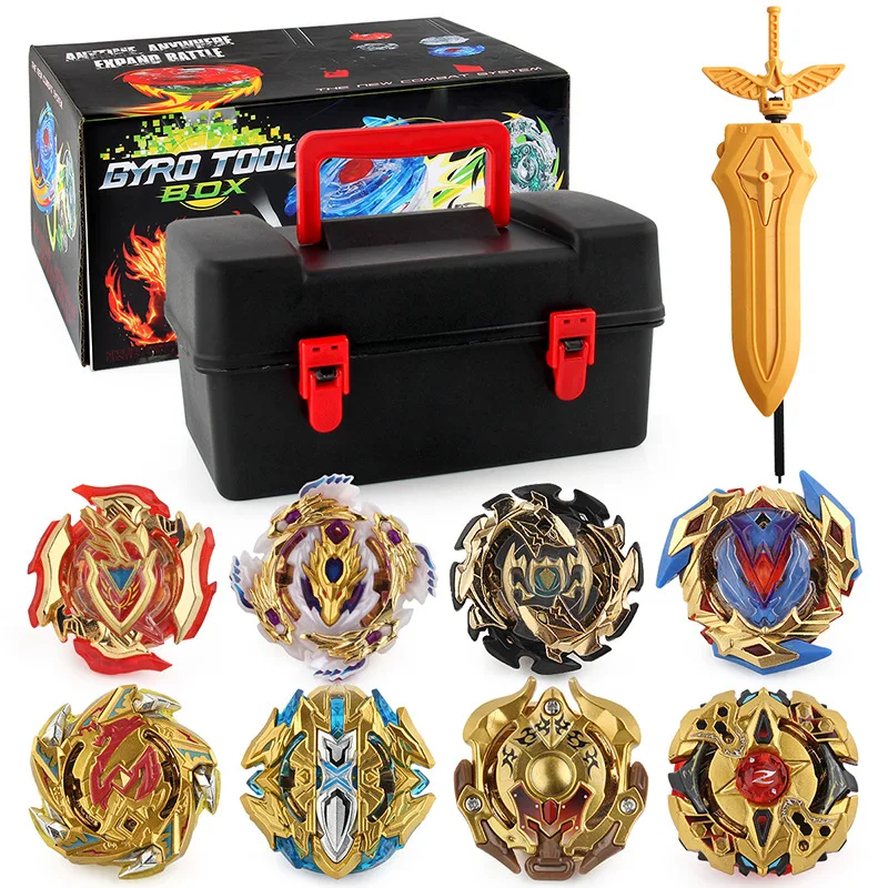 

Beyblades JY8801-04 Bursting Top Gold Edition 12 Piece Set Limited Children's Storage Box, Toolbox, Children's Toy Gifts