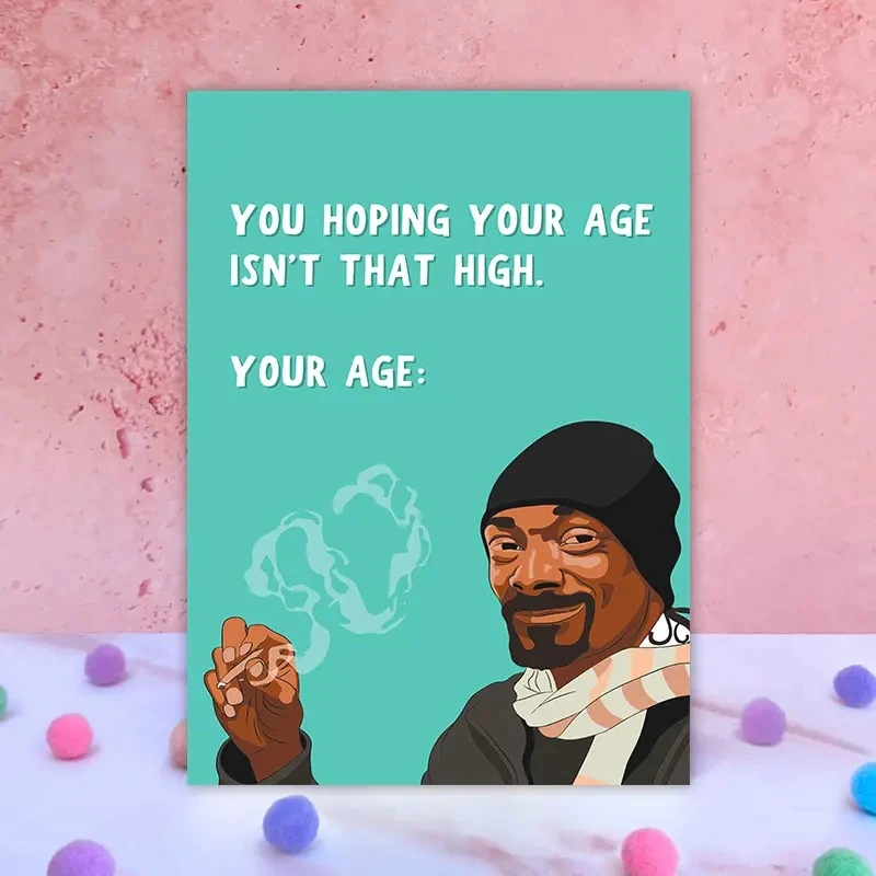 Unique Smoking Man Graphic Birthday Card – Creative Greeting