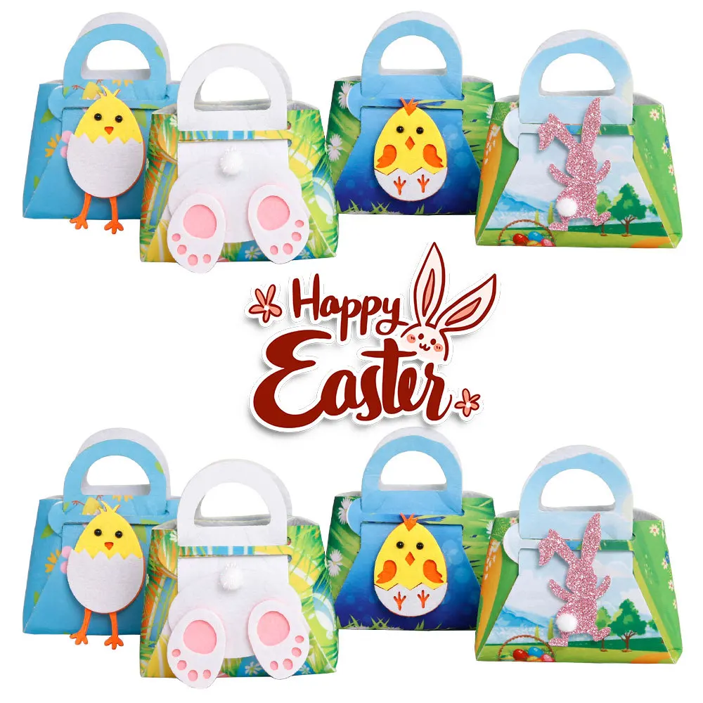 

New Creative Candy Bags Handmade Cute Felt Bunny Rabbit Chick Candy Bag Easter Children Party Gift Bag Easter Decoration