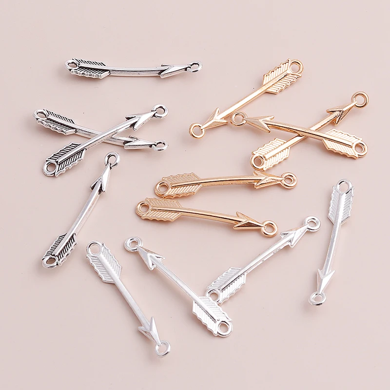 Leslie 20 teile/los 6*38mm Mode Pfeil Charms für Schmuck Machen DIY Legierung Charms Ohrringe Anhänger Halskette Handgemachte Accessoires