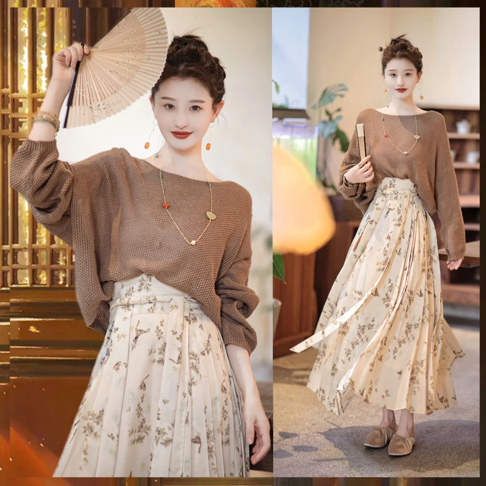 

Spring and Autumn Loose Top Cotton Knitted Shoulder 2023 fashion women's Clothing