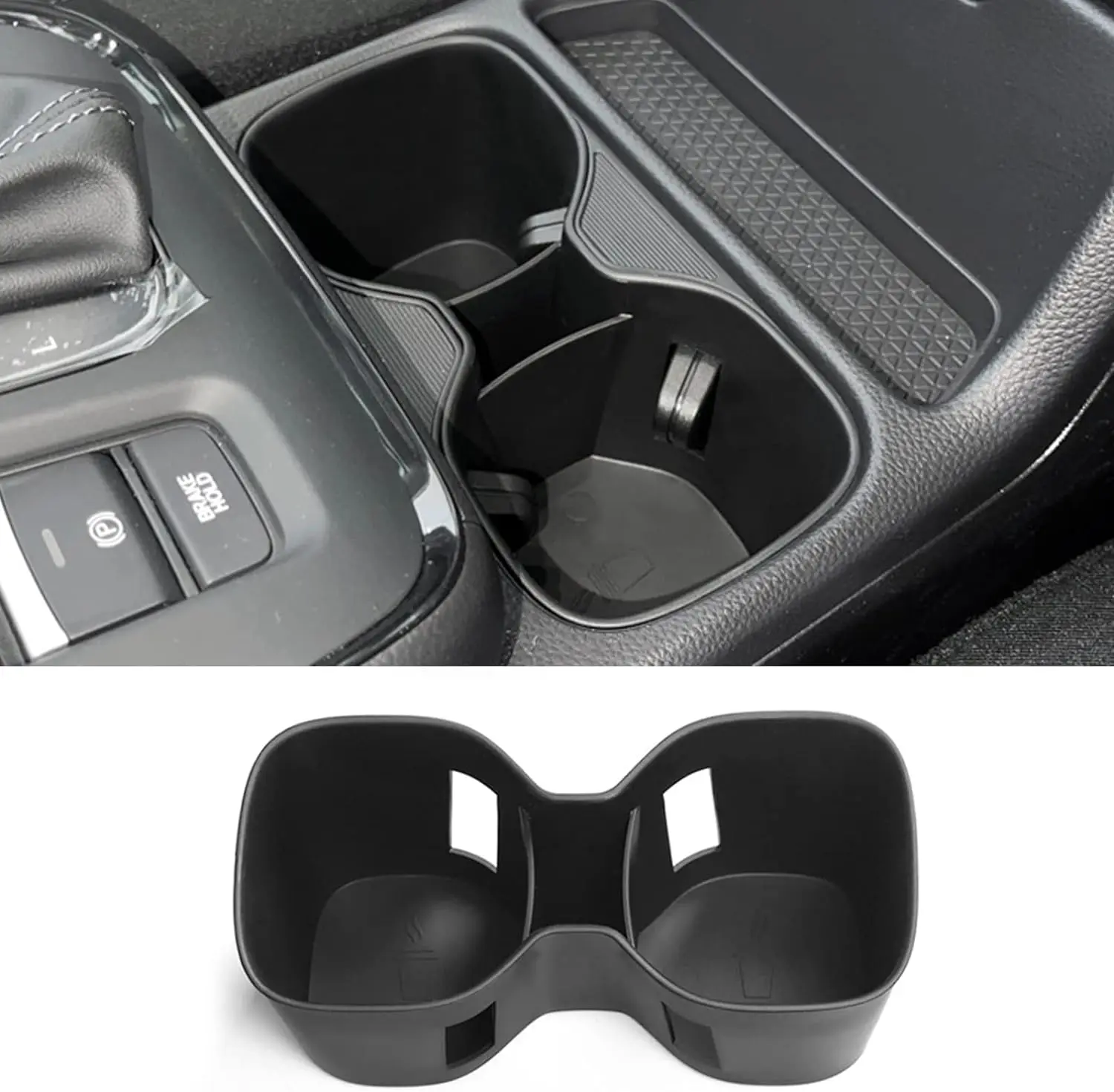 for Hnoda CRV 2023 2024 Cup Holder Inserts Hybrid Sport/Hybrid Sport Touring/EX/EX-L Center Console Accessories TPE Material
