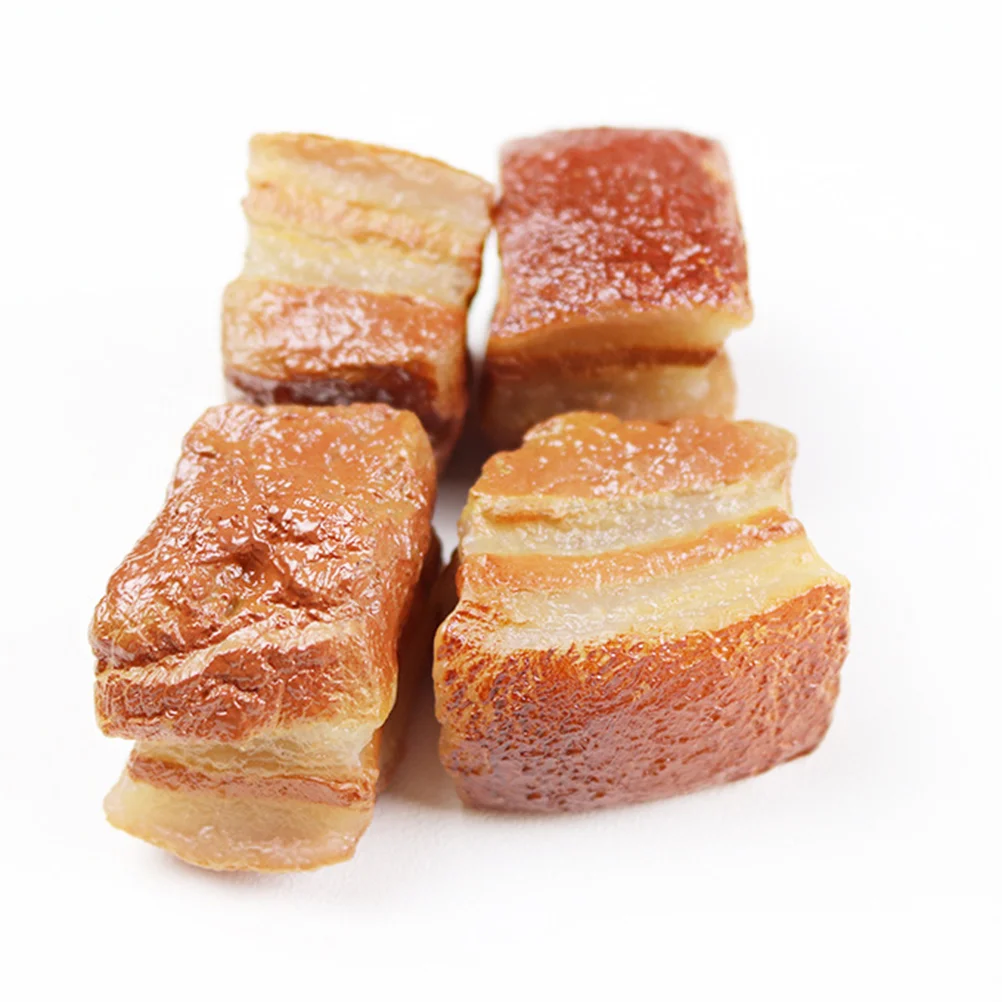 2PCS Simulated Red-cooked Pork Model Imitated Photographing Props Creative Photo Accessories for