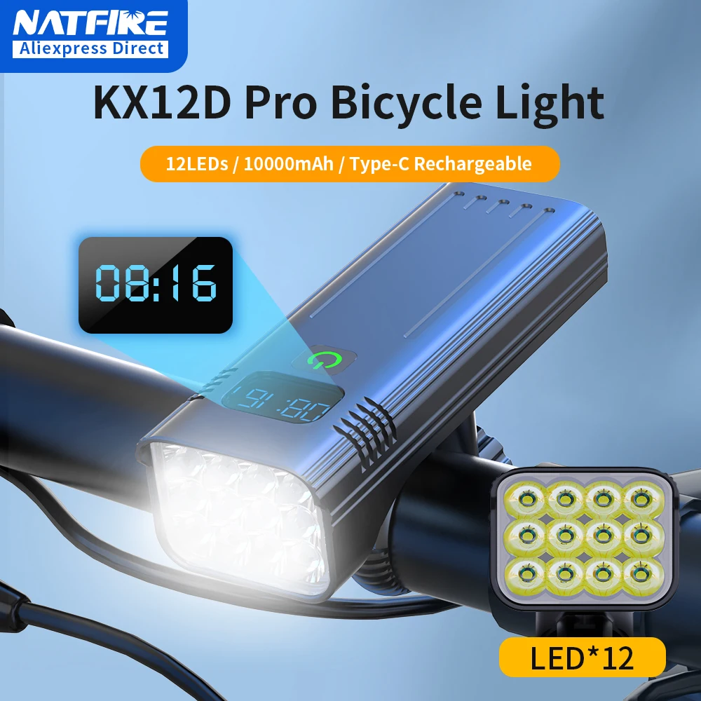 5000 Lumens Rechargeable Lumiere Velo Avant et Arriere, Lampe Velo