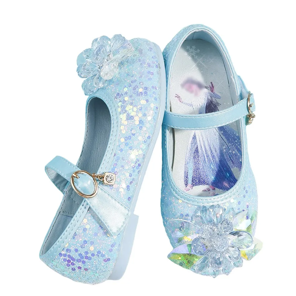 

Girls Dress Shoes Snow Queen 2 New Elsa Mary Jane Shoes Toddler Kids Classic Ballet Flats Children Bridesmaids Heel Pump Shoes