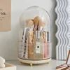Rotating Makeup Organizer Large Capacity Cosmetics Makeup Brush Holder With Lid Multi-Functional Pen Holder Lipstick Storage Box 2