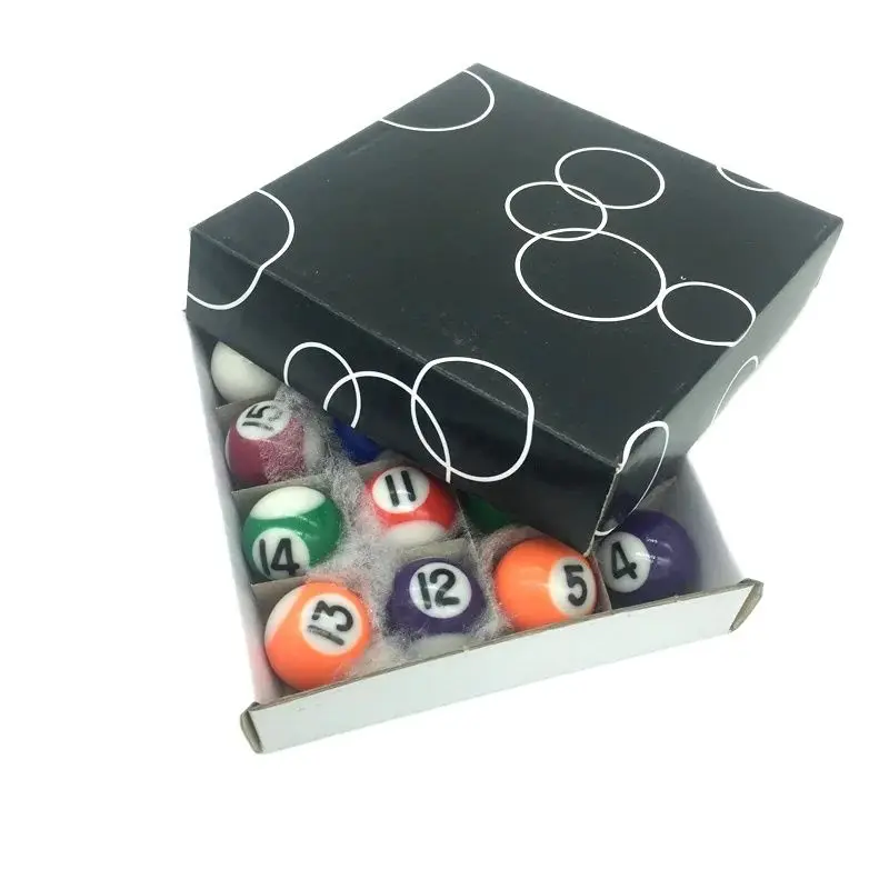 25mm/32mm/38mm full set of kids billiard balls hard resin Children Pool Table 16pcs complete set of balls China