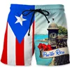 Puerto Rico 3D Printed Beach Shorts Men Puerto Rican Flag Pattern Surf Board Shorts Summer Swimming Trunks Quick Dry Ice Shorts 3