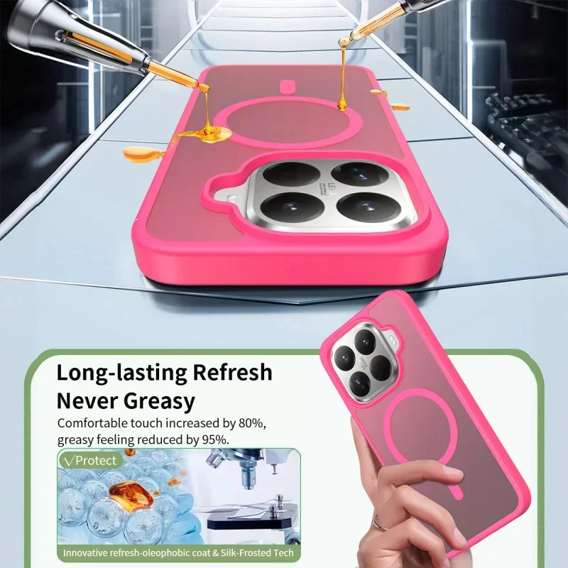 Magnetic Matte Translucent Shockproof Case with Magsafe Wireless Charging Support