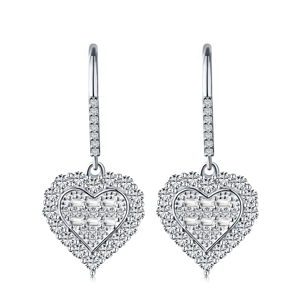 

S925 Sterling Silver Full Diamond Earrings New Exquisite Earrings