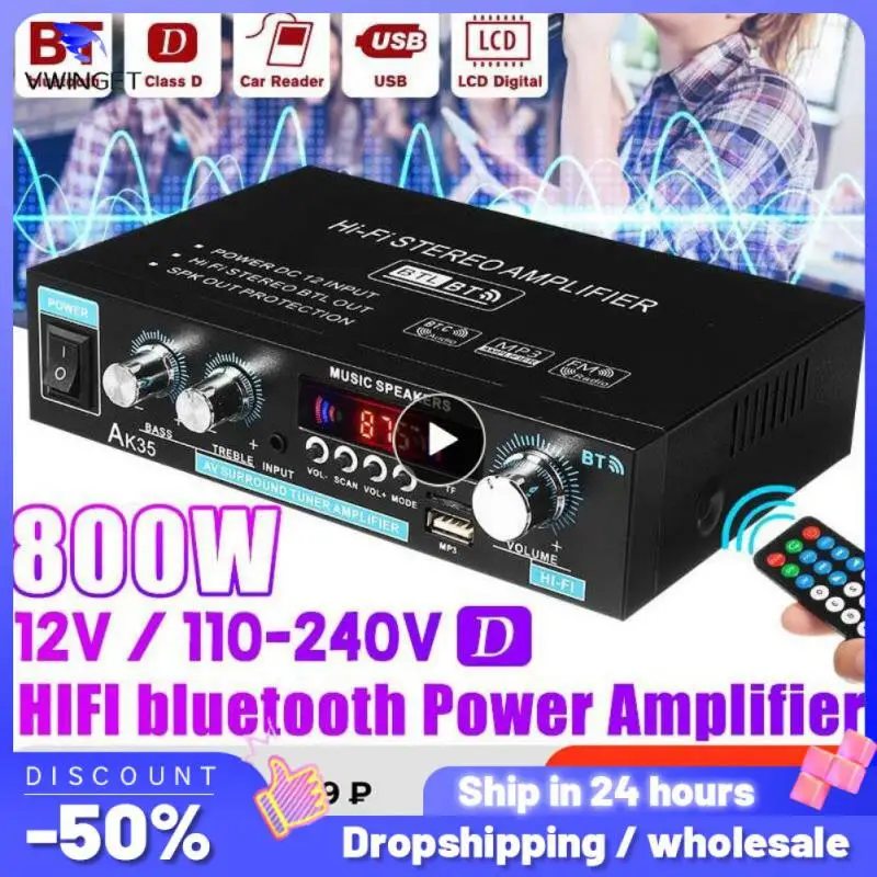 

800 Вт домашние Автомобильные усилители 2 канала 5,0 объемный звук FM USB Дистанционное управление мини Hi-Fi Цифровой стерео усилитель