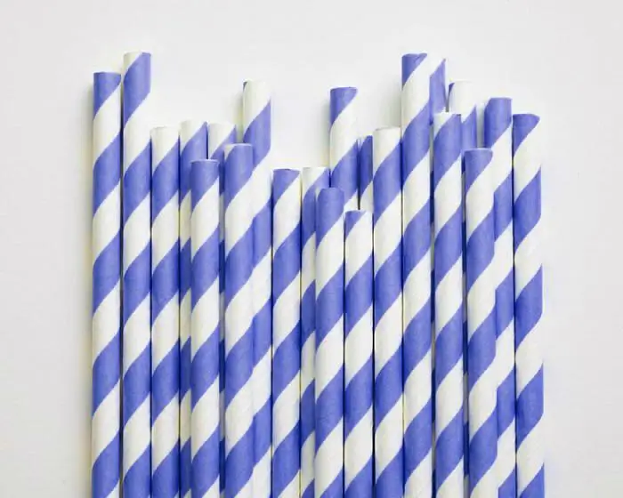 1000 Bulk Paper Drinking Straws Blue White Eco-Friendly Biodegradable for Birthday Parties Takeaway