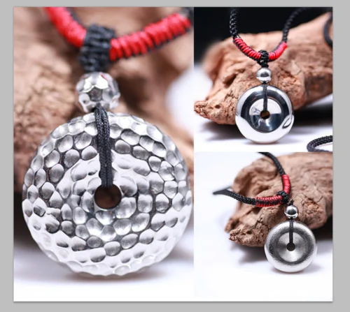 

1pc Handmade pure titanium solid Good Luck Necklace peace Buckle pendants Gifts