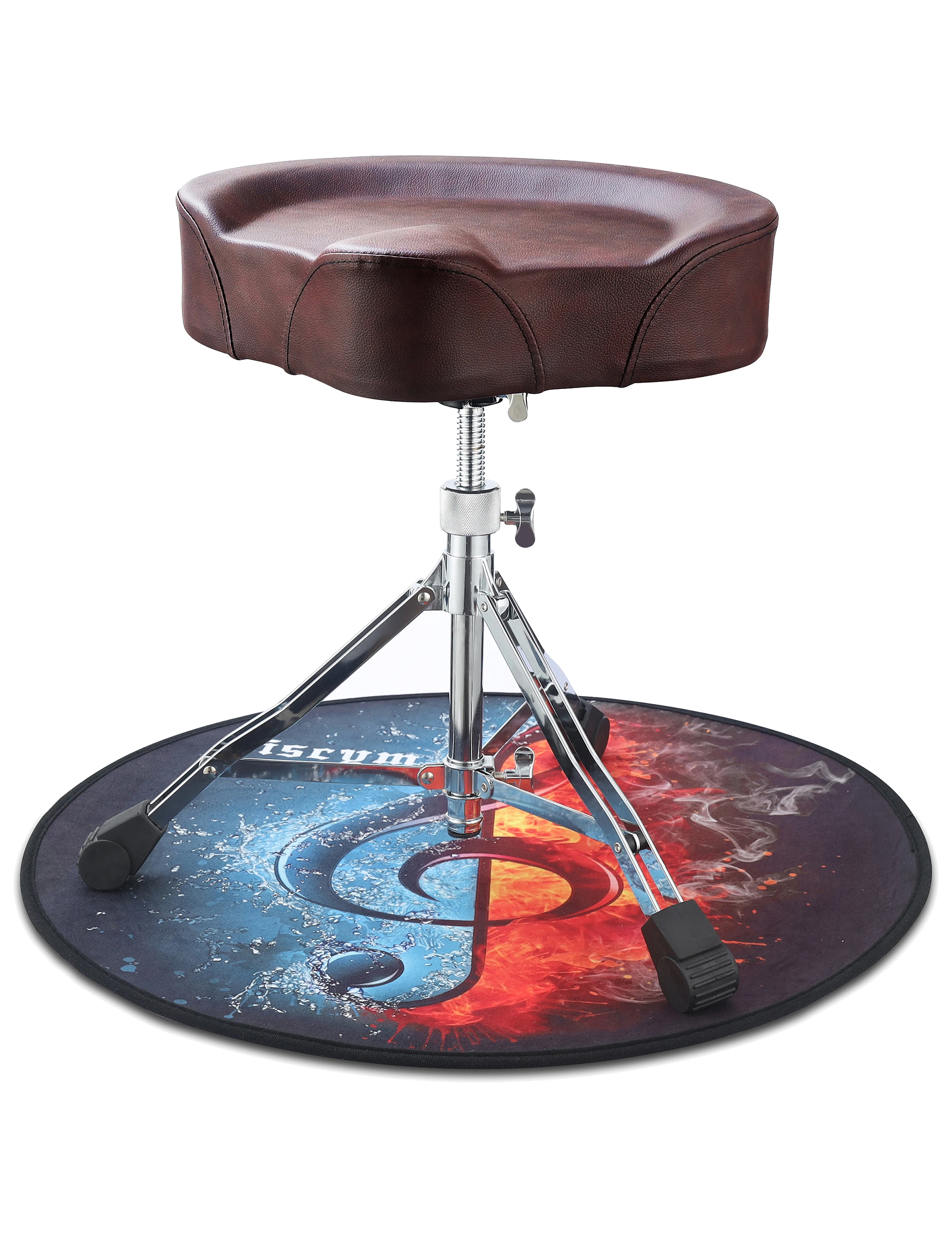 

Drum Throne, Padded Seat Height Adjustable Drum Stool, Ergonomically designed rotatable top drum seat