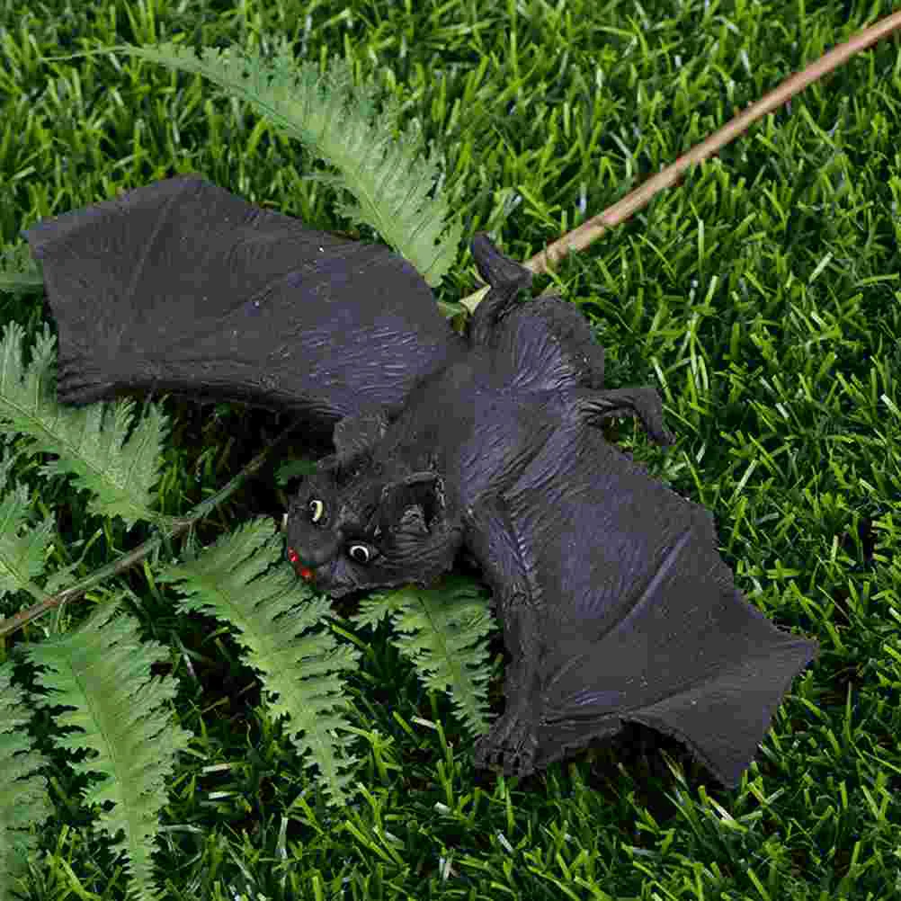 4 Pcs Simulation Bat Toy Halloween Decorations Children’s Toys Soft Rubber Artificial Model Prank Props Plastic