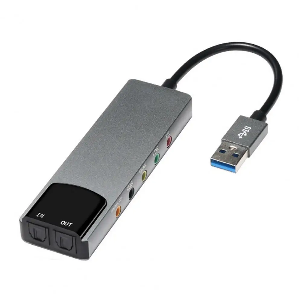 컴퓨터용 외부 다기능 지지대 Ac-3, 고품질 USB 광섬유, Spdif 사운드 카드