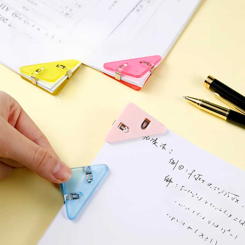 10-50Pcs Office Organizer Triangle Clip Bill Book Paper Binder Corner Clips Office Desktop Document Invoice Stationery Organizer