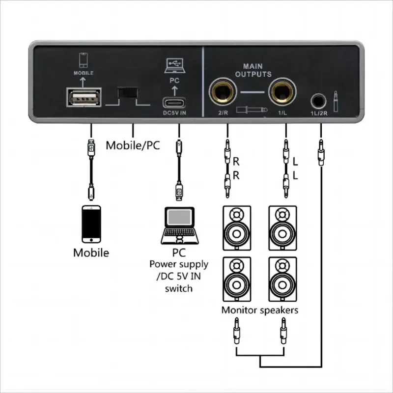 TEYUN Q-22 Q-16 New Audio Interface Professional Portable Sound Card USB Computer Arranger Sound Card Live For Studio Recording