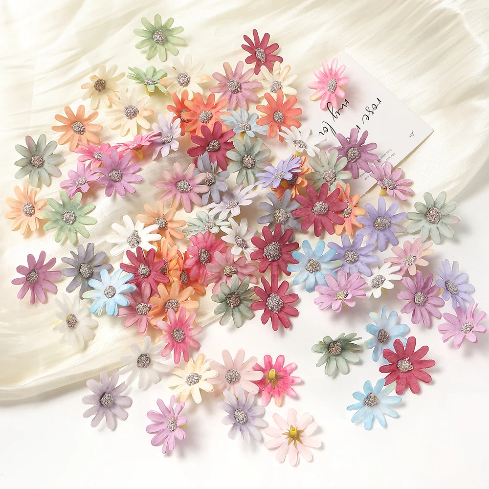 50/100pcs Mini Seide Rose künstliche Blumen Köpfe gefälschte Blumen für Wohnkultur Garten Hochzeit Dekoration DIY Girlande Zubehör – Detail 5