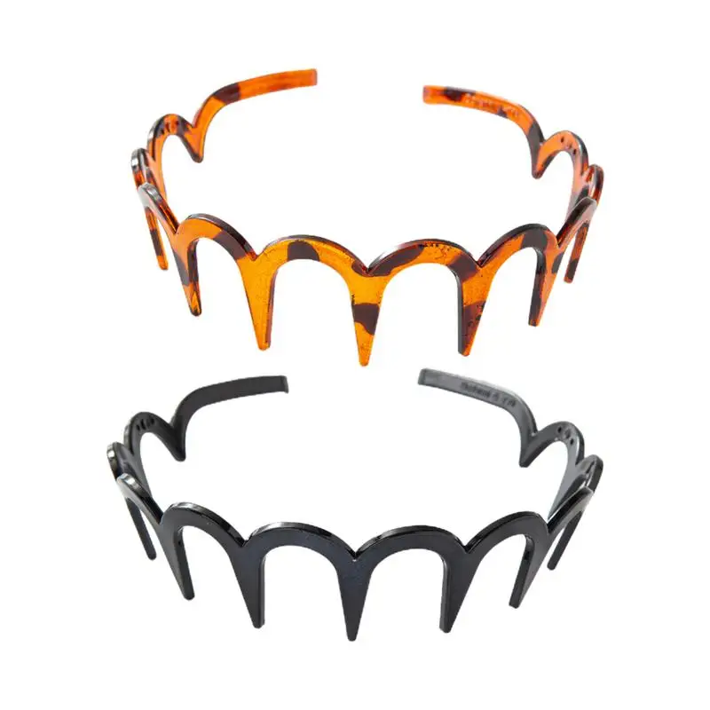 Elastic Non Slip Headband Hair Comb Zigzag Bands Women Simple Headbands Plastic Teeth Hair Hoops Fashion Accessories