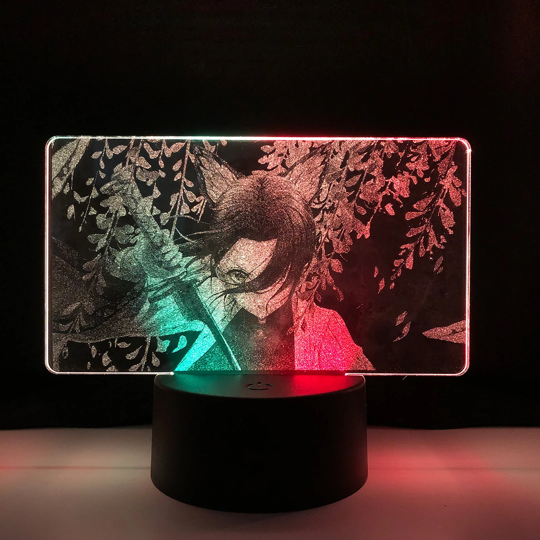 

Two Tone Anime Demon Slayer Kochou Shinobu Figure for Kid Bedroom Decor Birthday Gift Led Light Dual Colorful Lamp Dropshipping