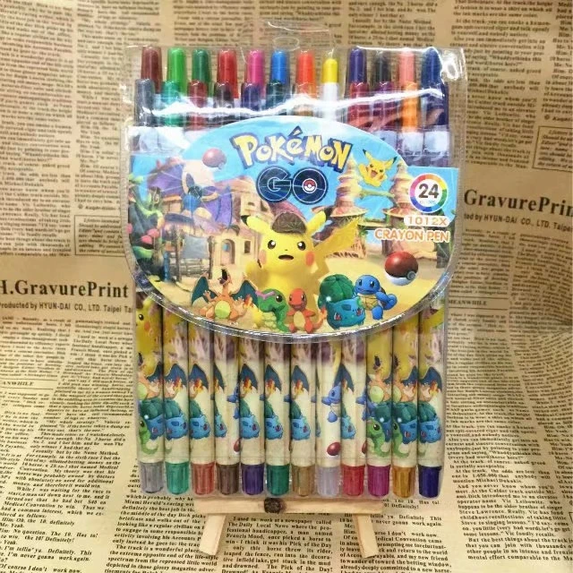 Pokemon Pikachu Crayons 12 Color Cartoon Paint Brush Student Drawing School  Supplies Stationery Kids Gift Anime Water Color Pen - AliExpress