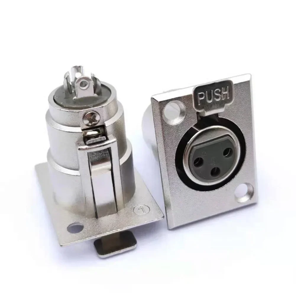 Chassis Panel DMX Male/Female Socket Metal Mount Video Connector XLR 3 Pin Audio