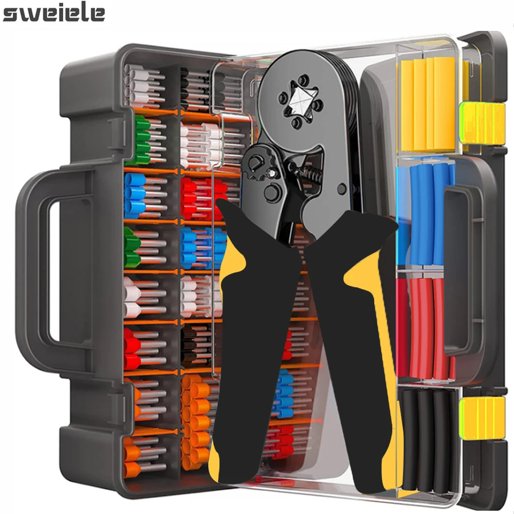 

Tubular Terminal Crimping Tool Crimping Pliers HSC8 6-4A 0.25-10mm²/6-6A 0.25-6.0mm² Hand Tool Mini Wire Ferrule Fixture Kit