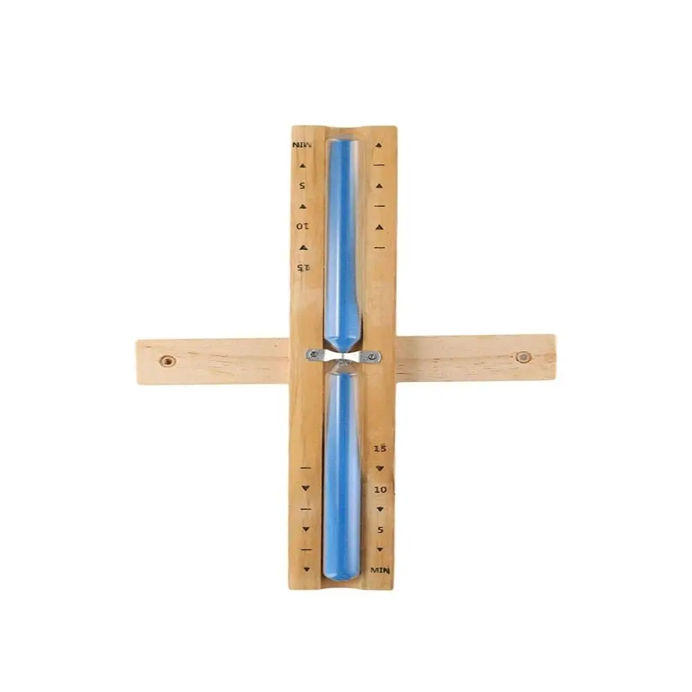Description Picture 3 of item15 Minute Sauna Sand Timer Wooden Glass Home Decoration Sandglass Clock Wall Mounted Rotating Sand Clock Bathroom