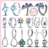 Hoop Earrings 2025 New 925 Sterling Silver Earrings Stud Drop Earrings for Women Girl Fine Jewelry Wedding Birthday Gift