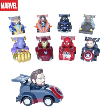 Marvel Avengers 4 Children‘s Mini Pull Back Car Spider-Man Iron Man Captain America Hulk Creative Cartoon Car Toy Birthday Gift