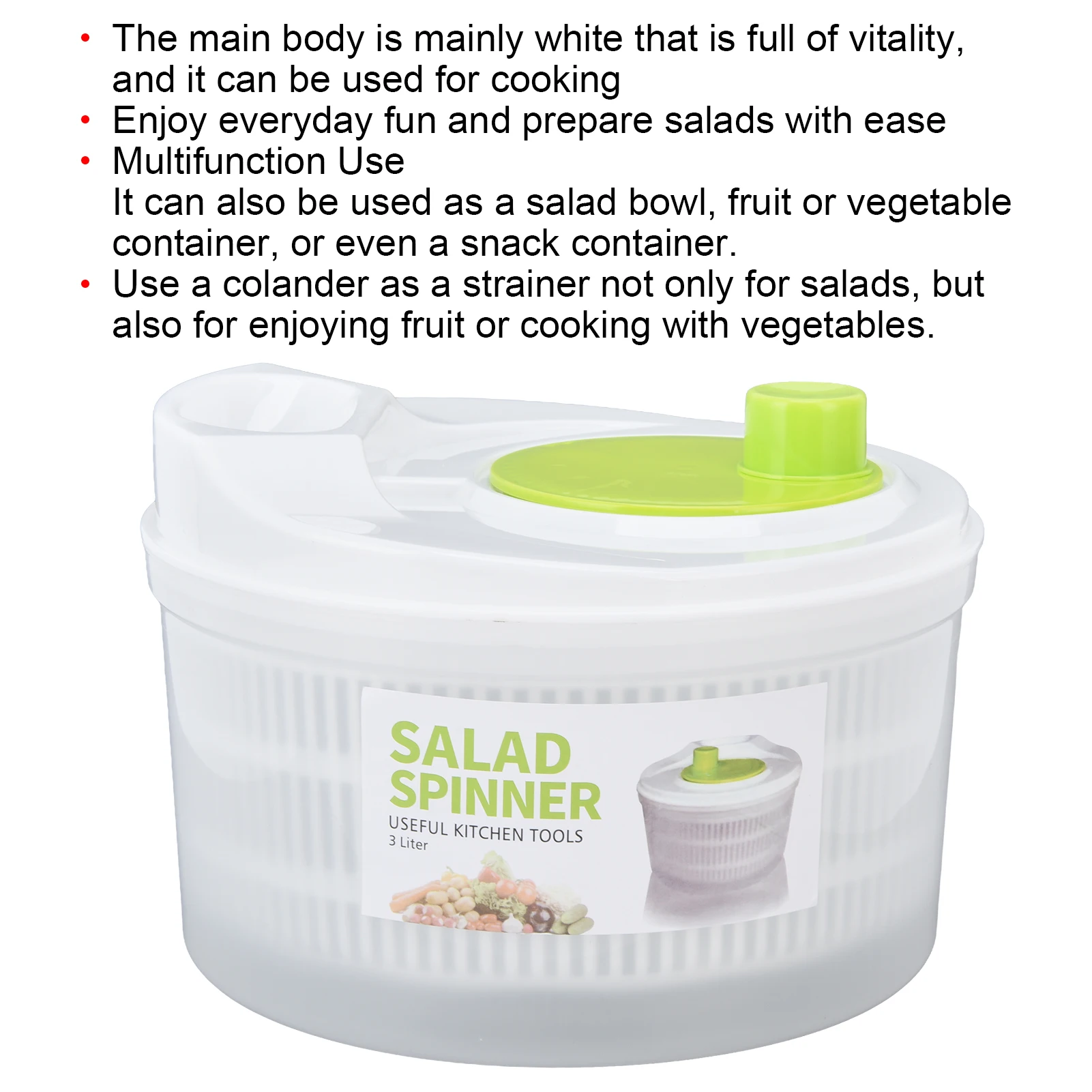 Lettuce Drainer Gadget Kitchen Tools Lettuce Vegetables Washer for Washing Drying Salad Spinner Dryer Drainer Crisper Strainer
