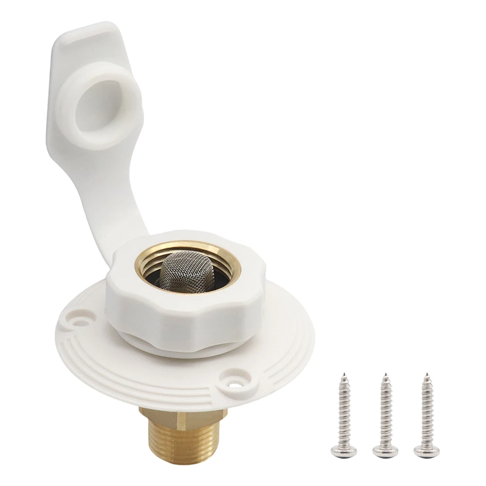 RV Water Inlet 3/4 NH Female to 1/2 NPT Male RV City Water Fill Inlet with Check Valve RV Water Hose Connector