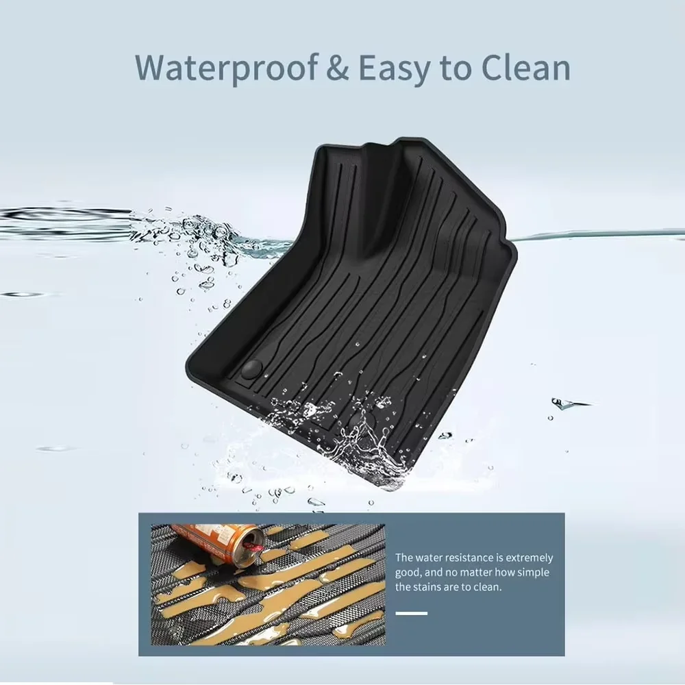 Car Floor Mats For BYD Atto 3 / YUAN PLUS-TPE Floor Mats and Cargo Liner, All Weather Floor Liners Trunk Mat TPE Heavy Duty Pad
