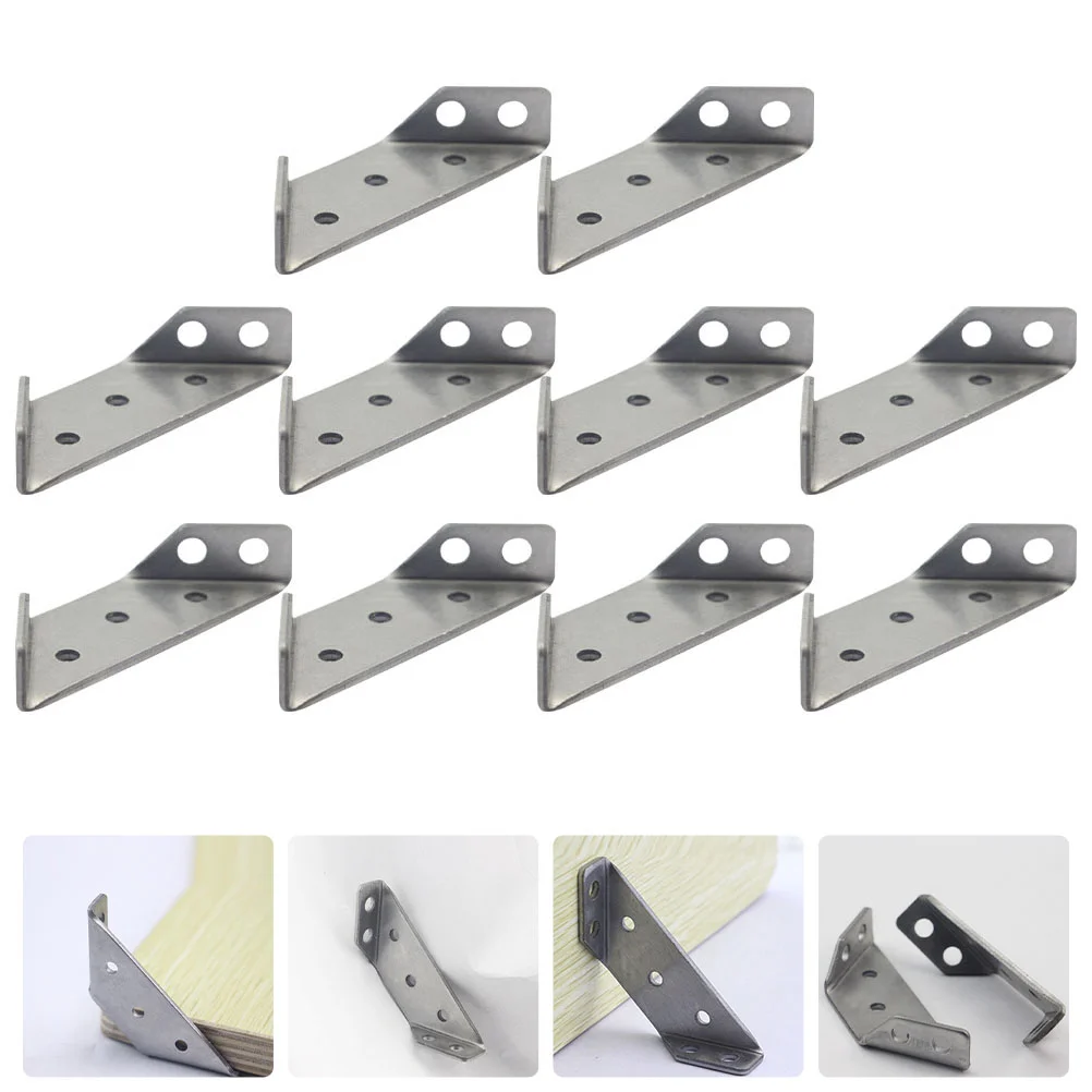 

10pcs Corner Brackets Trapezoid Angle Brackets Stainless Steel Corner Braces