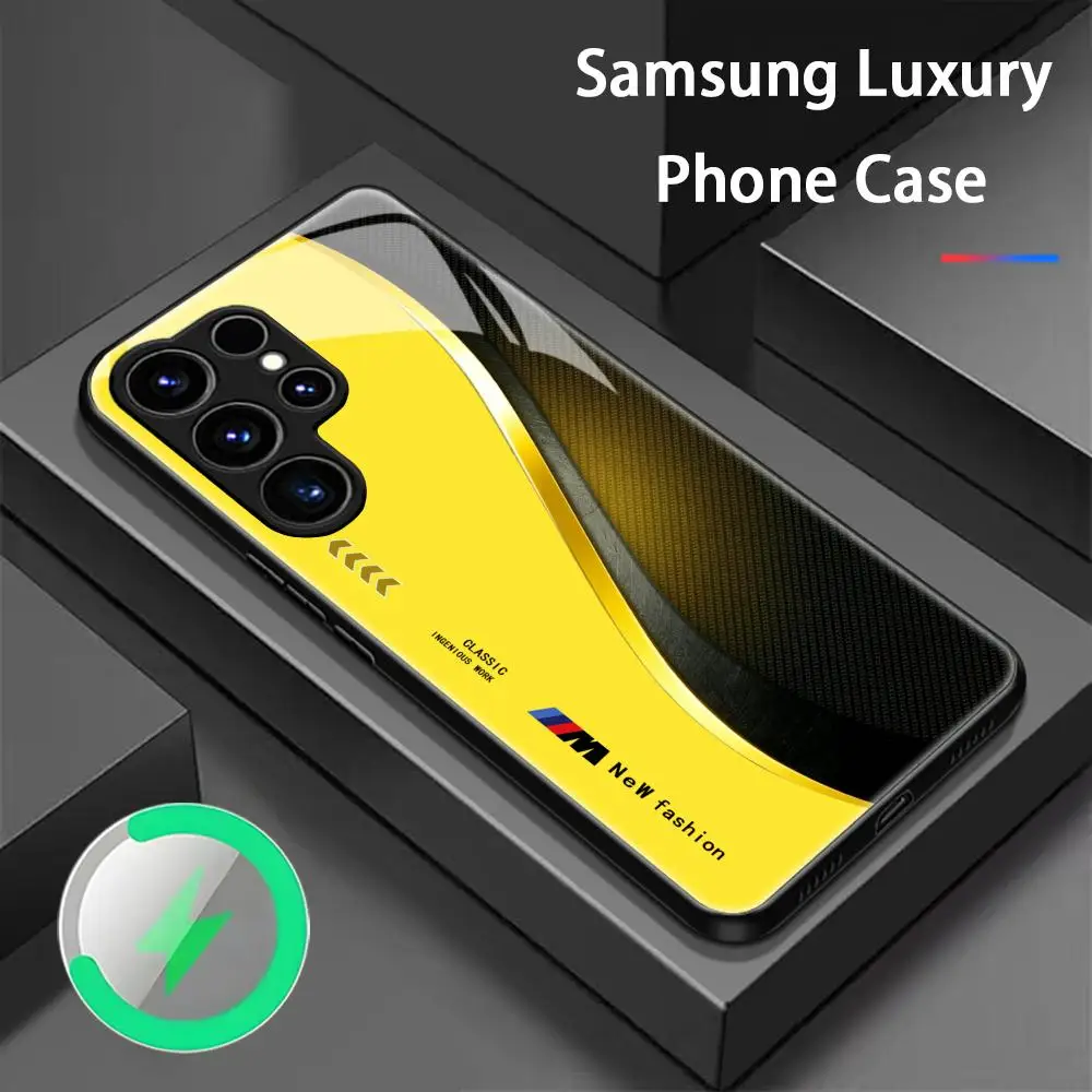Stylish Blue and Red Magnetic Glass Phone Case - Fashionable Protective Cover