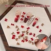 50pcs Mini Ribbon Resin Bow Nail Charms Cute Bowknot Butterfly 3D Rhinestone For DIY Korean Manicure Decoration 1