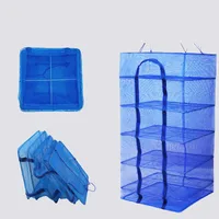 3 Layers Nylon Drying Net Fish Net Drying Rack Hanging Anti-fly Cage for Vegetable Fruit Meat PE Dryer Net Household Fish Net 1