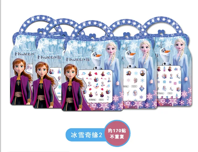 10PCS Kids Happy Birthday Party Favor Princess Frozen Sofia Stitch Nail Stickers Party Gift Souvenir Cute Giveaway 4