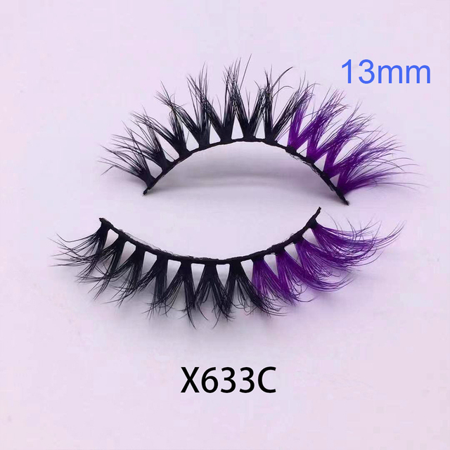 Mix Color False Lashes Ombre Natural Long Colorful Eyelashes Bulk Dramatic Makeup Fake Lash Party Colored Lashes Wholesale