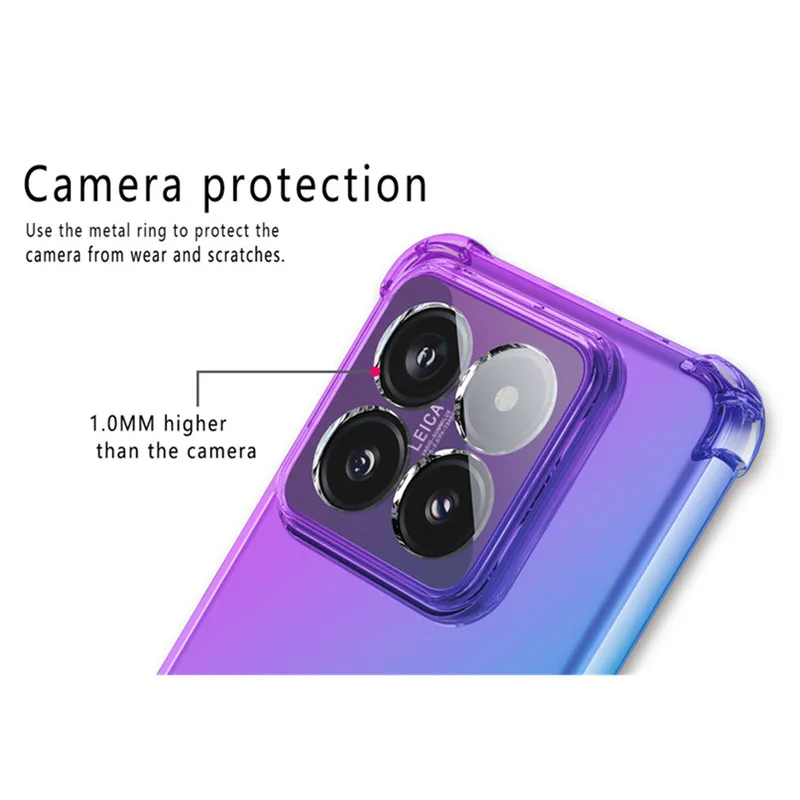Shockproof Gradient TPU Transparent Protective Case
